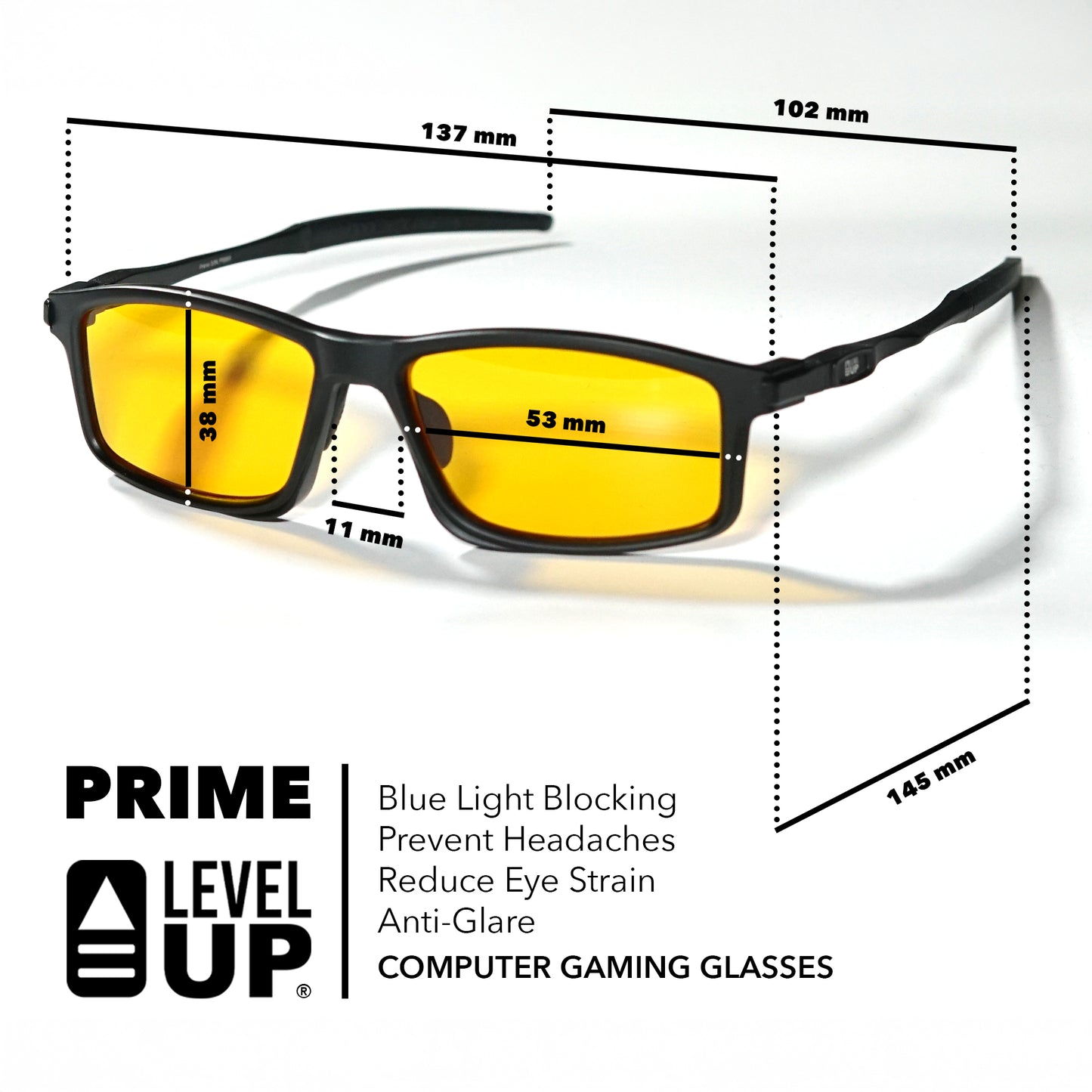 Level Up Prime Black - Clear Blue Light Blocking Lens