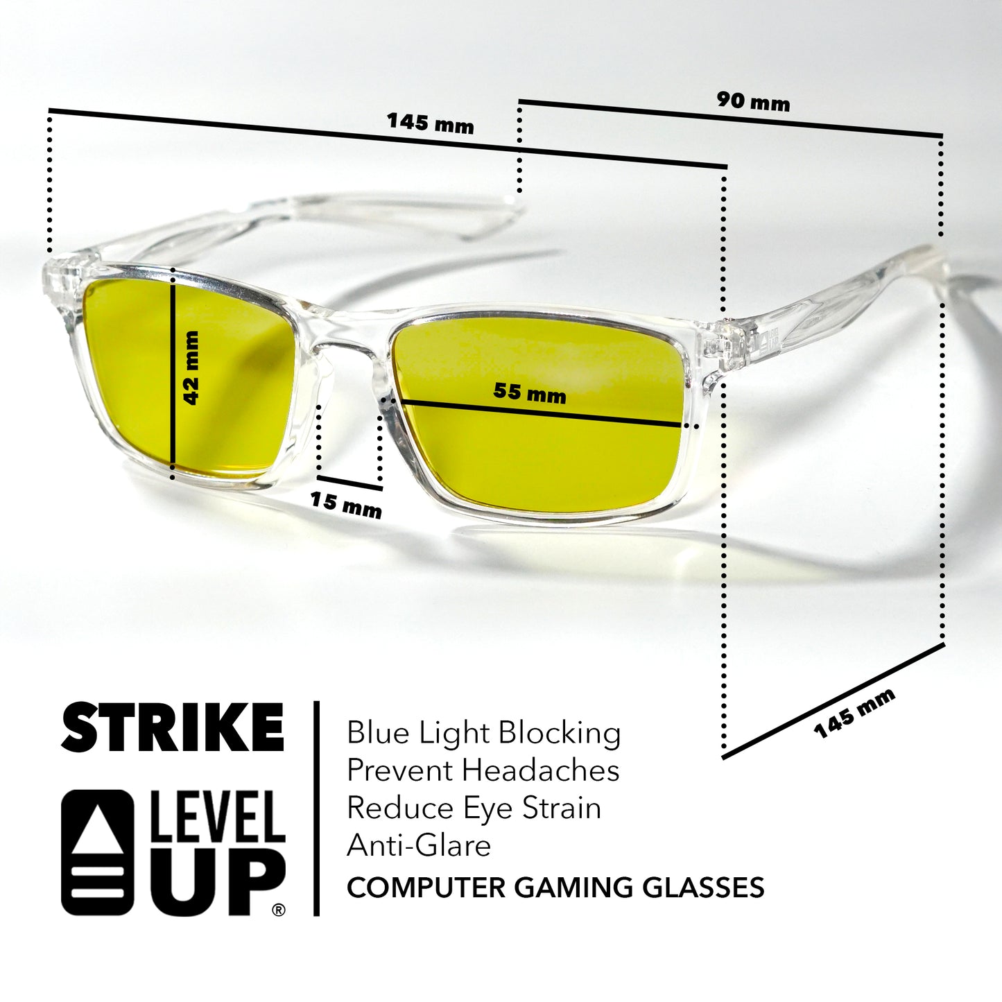 Level Up Strike Clear - Rose Blue Light Blocking Lens